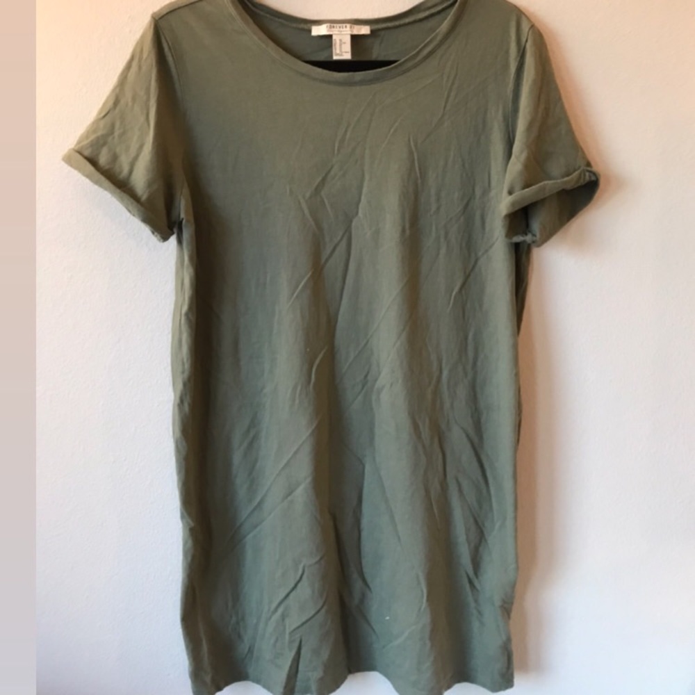 Sage green T-shirt dress